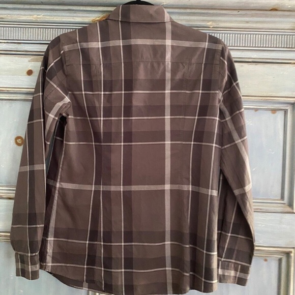 Burberry  London black plaid cotton button down top size 38 - Picture 5 of 5